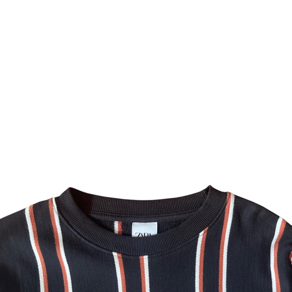 Zara Sweater Men Medium Multi-Colour Vertical Striped Knit Pullover Retro Casual - Picture 3 of 5